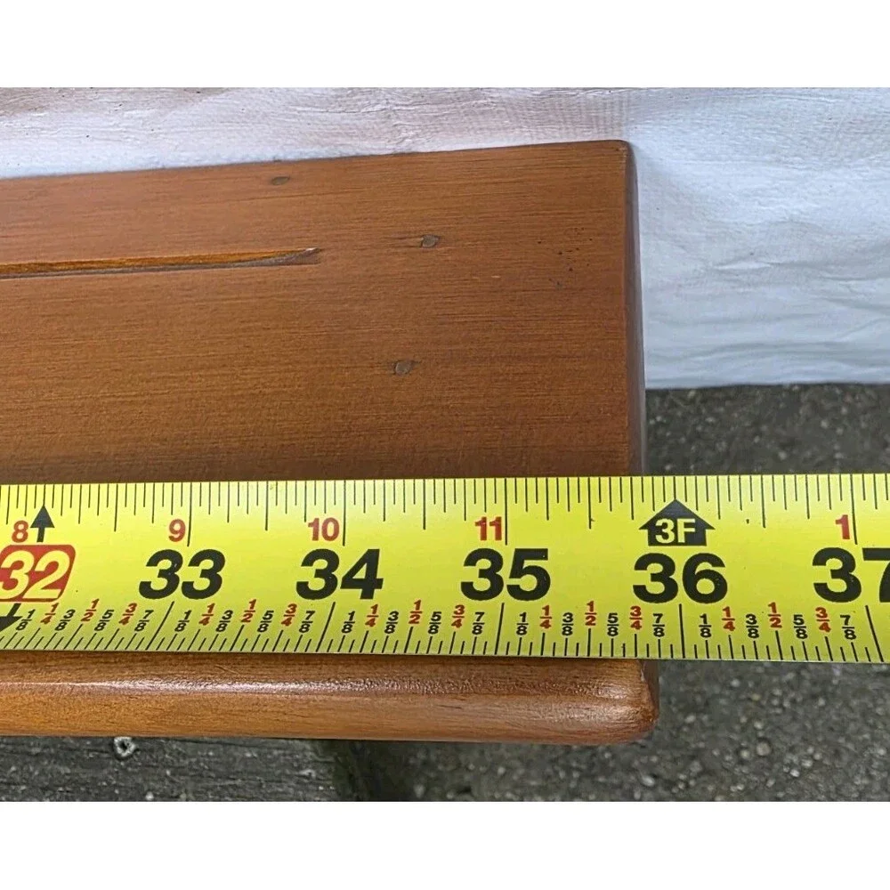 Vintage Wooden Plate Rail Wall Shelf – Decorative Scalloped Apron 36